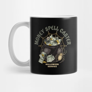 Witch cauldron with cash money Mug